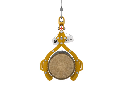 Rigged Log Lifting Tongs 3D Model