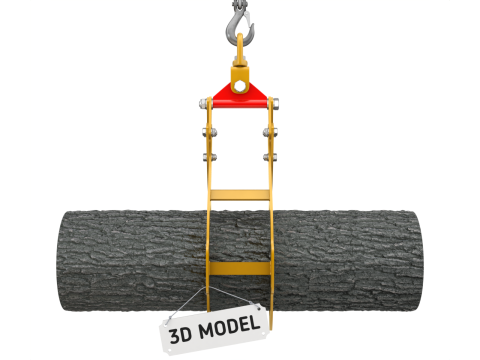 Rigged Log Lifting Tongs 3D Модель