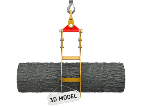 Rigged Log Lifting Tongs 3D Model