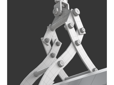 Rigged Log Lifting Tongs 3D Модель