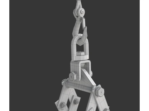 Rigged Log Lifting Tongs 3D Model