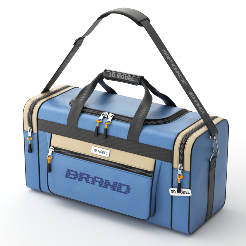 Sport Travel Bag 3D Model .c4d .max .obj .3ds .fbx .stl .blend