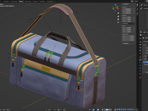 Sport Travel Bag 3D Model