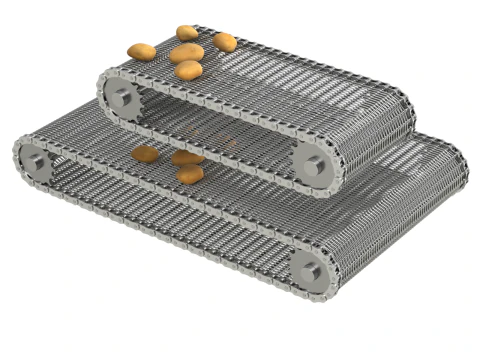 Editable Animated Wire Mesh Belt 3D Model