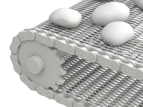 Editable Animated Wire Mesh Belt 3D Model