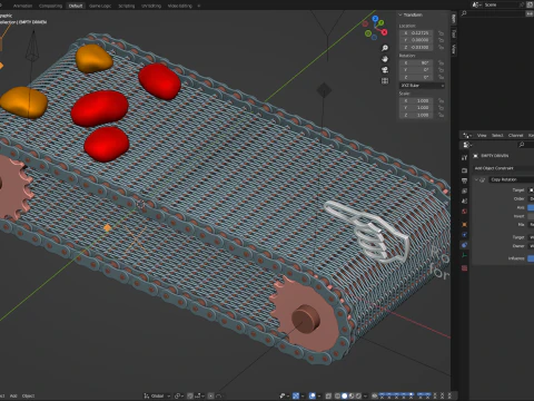 Editable Animated Wire Mesh Belt 3D Model