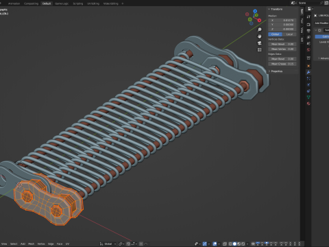 Editable Animated Wire Mesh Belt 3D मॉडल