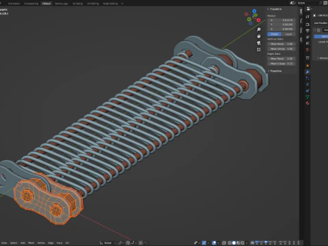 Editable Animated Wire Mesh Belt 3D Model