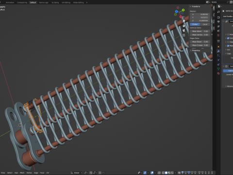 Editable Animated Wire Mesh Belt 3D मॉडल