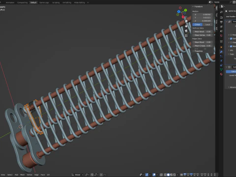 Editable Animated Wire Mesh Belt 3D Model