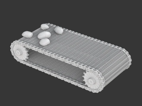 Editable Animated Wire Mesh Belt 3D Model