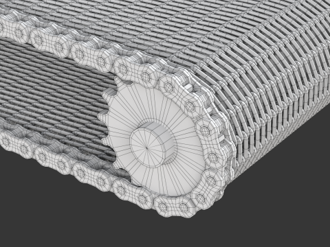 Editable Animated Wire Mesh Belt 3D मॉडल