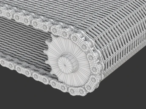 Editable Animated Wire Mesh Belt 3D Model