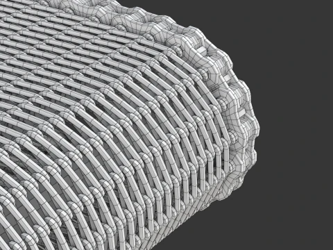 Editable Animated Wire Mesh Belt 3D Model