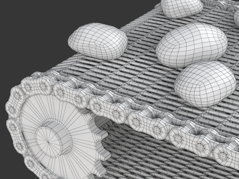 Editable Animated Wire Mesh Belt 3D मॉडल