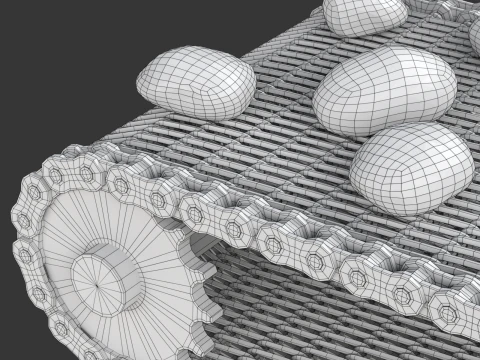 Editable Animated Wire Mesh Belt 3D Model
