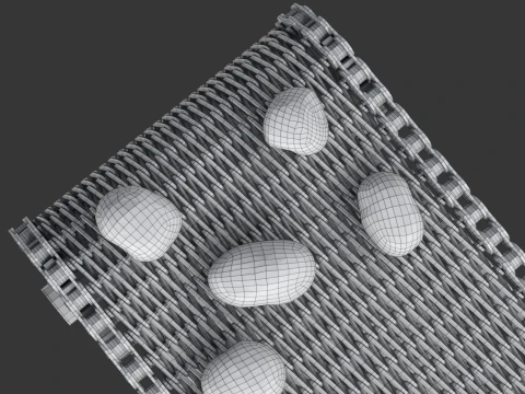 Editable Animated Wire Mesh Belt 3D Model