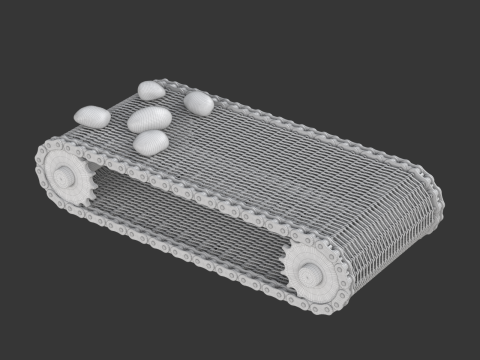 Editable Animated Wire Mesh Belt 3D मॉडल