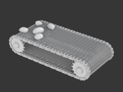 Editable Animated Wire Mesh Belt 3D Model