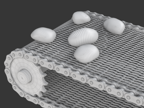 Editable Animated Wire Mesh Belt 3D मॉडल
