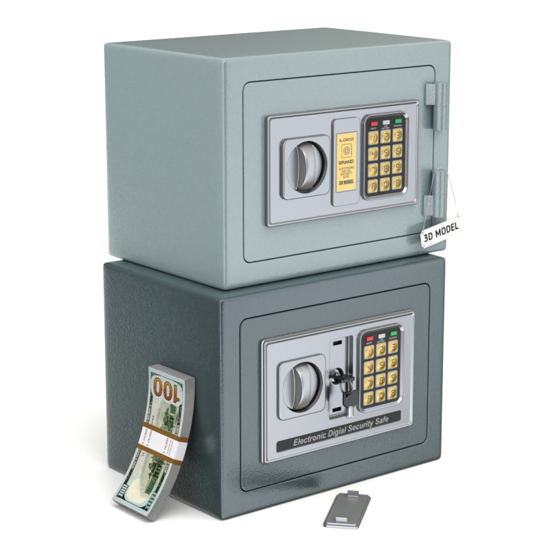 Digital Safe Box 3D 模型 .c4d .max .obj .3ds .fbx .stl .blend