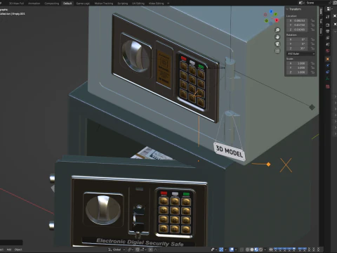 Digital Safe Box 3D Model