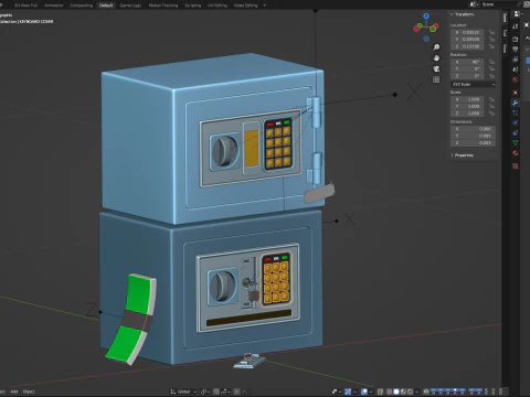 Digital Safe Box 3D Model