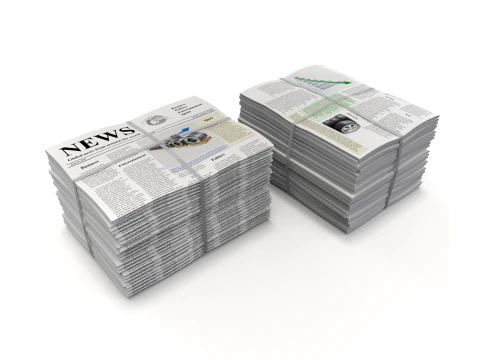 Folded Newspapers Stack 3D Model