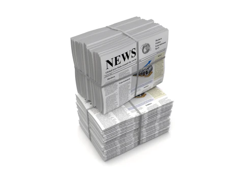 Folded Newspapers Stack 3D Model