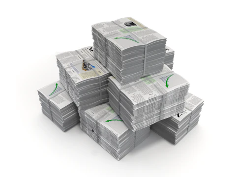 Folded Newspapers Stack 3D Model