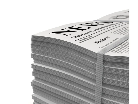 Folded Newspapers Stack 3D Model