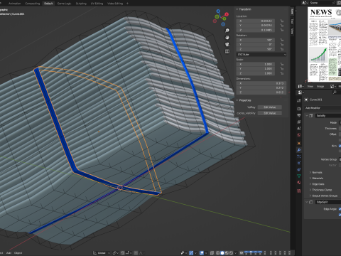 Folded Newspapers Stack 3D-Modell