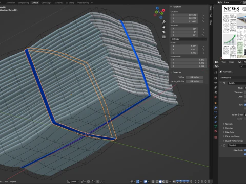 Folded Newspapers Stack 3D Model