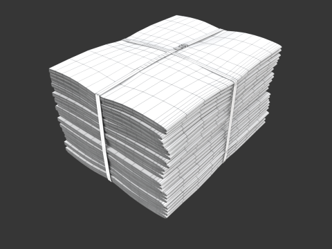 Folded Newspapers Stack 3D-Modell
