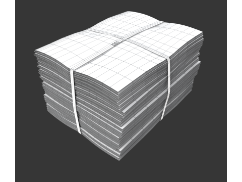 Folded Newspapers Stack 3D-Modell