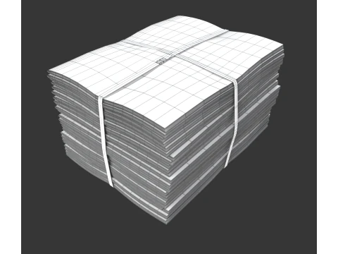 Folded Newspapers Stack 3D Model