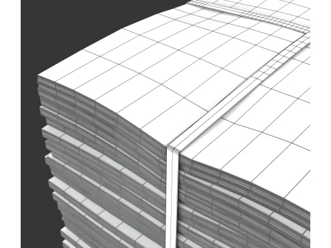 Folded Newspapers Stack 3D Model
