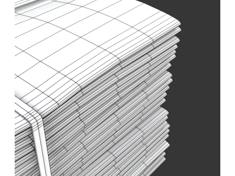 Folded Newspapers Stack 3D-Modell
