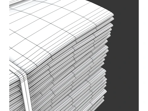 Folded Newspapers Stack 3D Model
