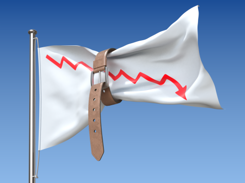 Flag with Belt conceptual of a world budget crisis 3Dモデル