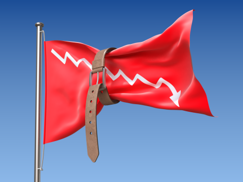 Flag with Belt conceptual of a world budget crisis 3Dモデル