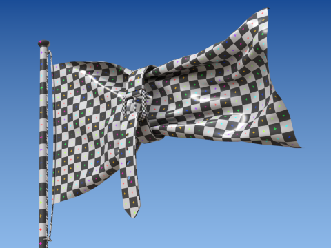 Flag with Belt conceptual of a world budget crisis 3Dモデル