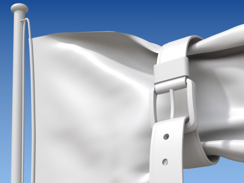 Flag with Belt conceptual of a world budget crisis 3Dモデル
