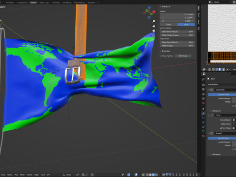 Flag with Belt conceptual of a world budget crisis 3Dモデル