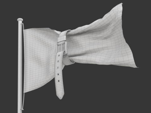 Flag with Belt conceptual of a world budget crisis 3Dモデル