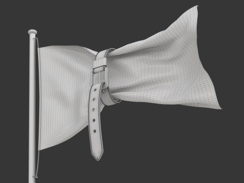 Flag with Belt conceptual of a world budget crisis 3Dモデル