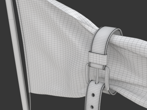 Flag with Belt conceptual of a world budget crisis 3Dモデル