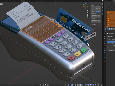 Credit Card Reader 3D Model