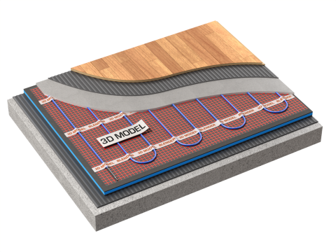 Floor Heating System 3D Model