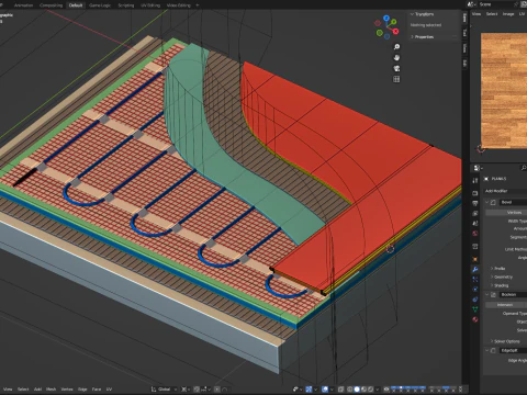 Fu&szlig;bodenheizung 3D Modell